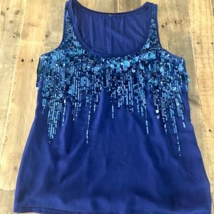 Express Blue Sequin Tank